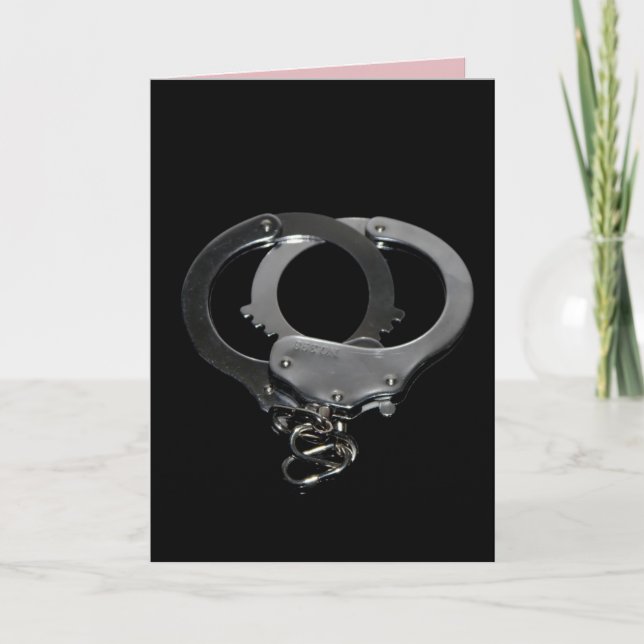 HANDCUFFS ROMANTISCHER GEFANGENER DER LIEBE GREETI KARTE (Vorderseite)