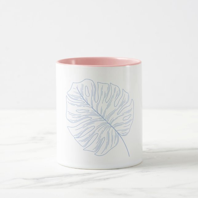 Handdesign Weißer Becher | Ästhetische Kaffeetasse (Zentrum)