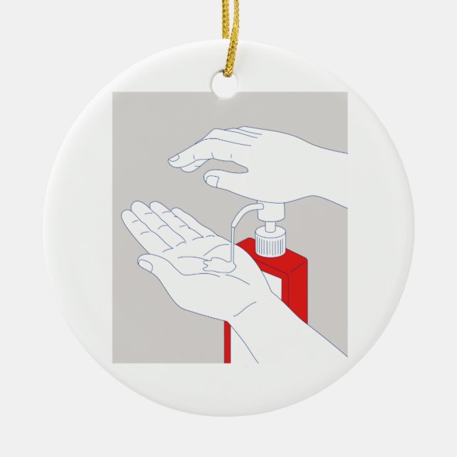 Handdesinfizierer Monoline Keramikornament (Vorne)