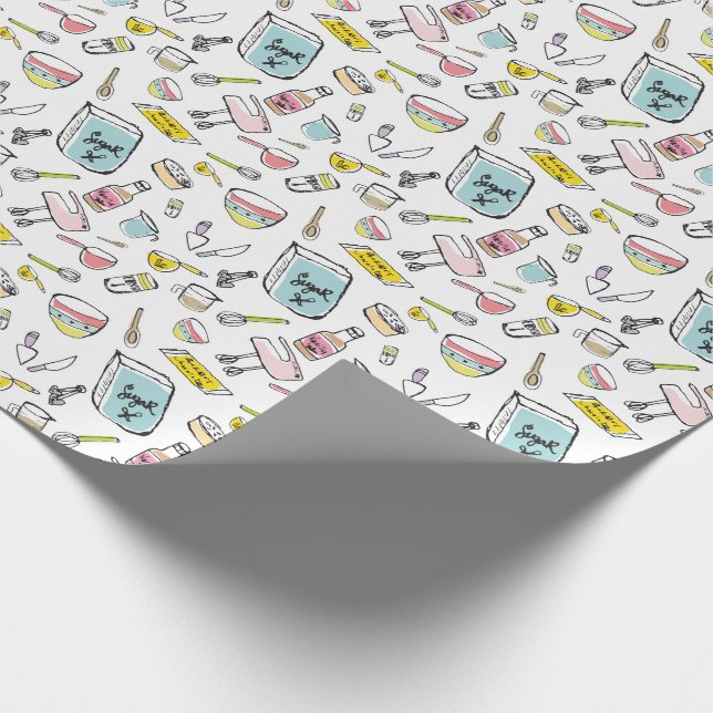 Handdrawn Backen-Muster-Packpapier Geschenkpapier (Ecke)