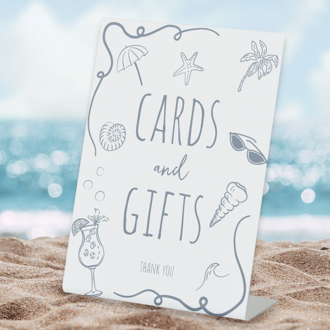 HandDrawn Beach Doodle Bridal Shower Cards & Gifts Sockelschild (Von Creator hochgeladen)