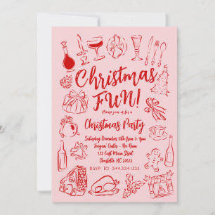 HandDrawn Friendsmas Weihnachtsfeierliche Party Ei Einladung