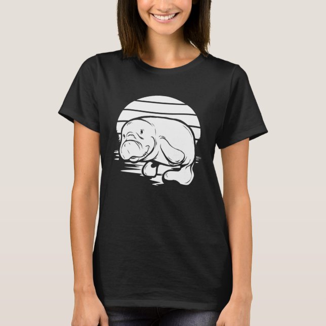 Handdrawn Manatee Sea Cow Marine Animal Sea Creatu T-Shirt (Vorderseite)