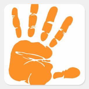 Handdruck Quadratischer Aufkleber