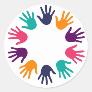 Handdruck Runder Aufkleber