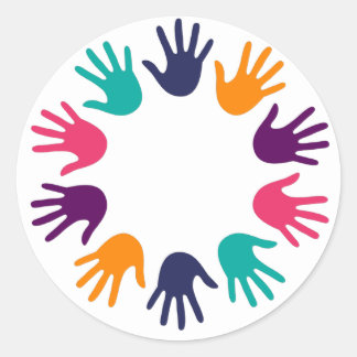 Handdruck Runder Aufkleber