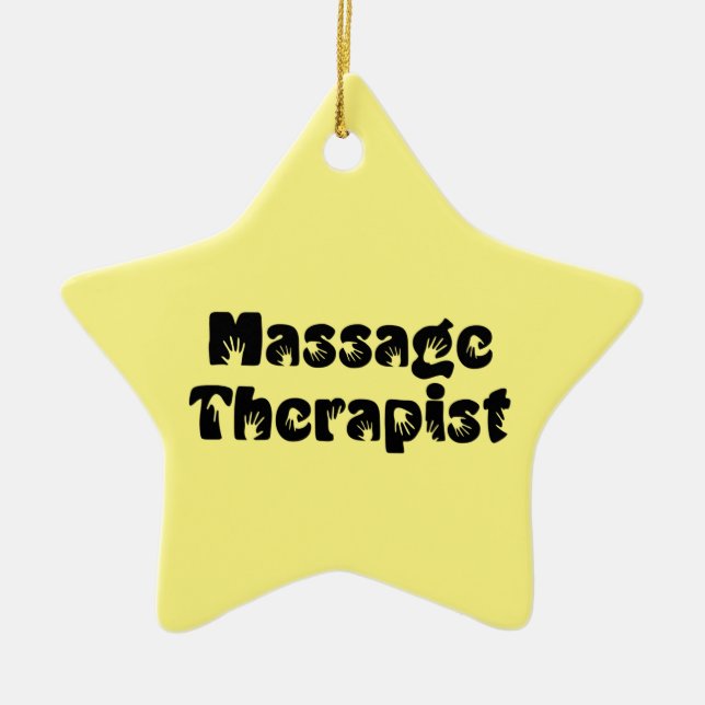 Handdrucke des Massagetherapeuten Keramik Ornament (Vorne)
