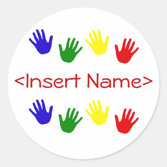 Handdrucke Runder Aufkleber (Vorderseite)