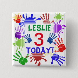 Handdrucke und gestrichene Schnüre Kinderalter Button