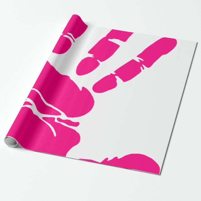 Handdruckpink-Malerpalme Geschenkpapier (Ungerollt)