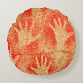 Hände auf der Wallfahrtskirche, aborigine-Kunst, A Rundes Kissen
