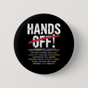 Hände aus Protest Button