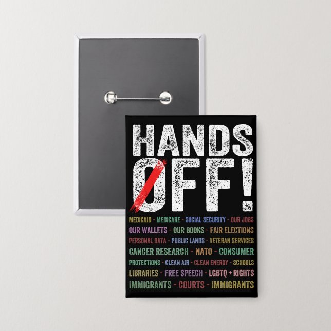 Hände aus Protest Button (Vorderseite/Rückseite)