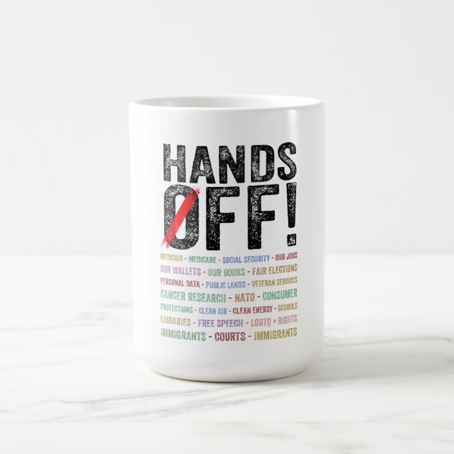 Hände aus Protest Kaffeetasse (Mittel)