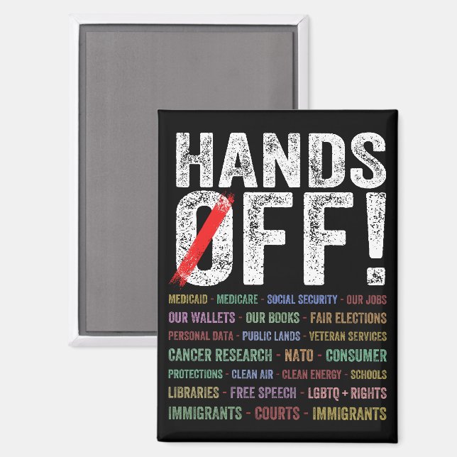 Hände aus Protest Magnet (Vorderseite/Rückseite)