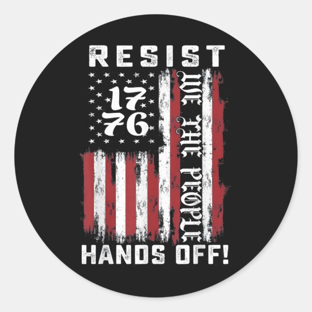 Hände aus Protest, US-Flagge Runder Aufkleber (Vorderseite)