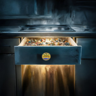 Hände auseinander zeigen einen Fisch und ein Boot  Keramikknauf