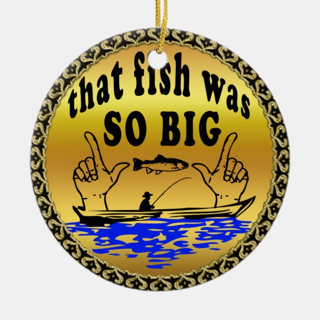 Hände auseinander zeigen einen Fisch und ein Boot  Keramikornament (Vorne)