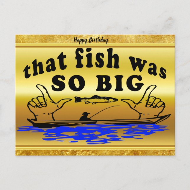 Hände auseinander zeigen einen Fisch und ein Boot  Postkarte (Vorderseite)