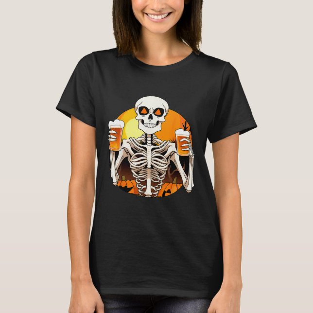 Hände Beer Funny Drinking Halloween Frauen T-Shirt (Vorderseite)