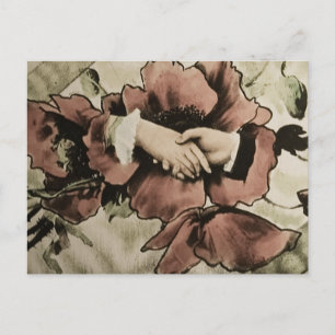 Hände Berühren Vintage Zauberlängen-Schiebeschleif Postkarte