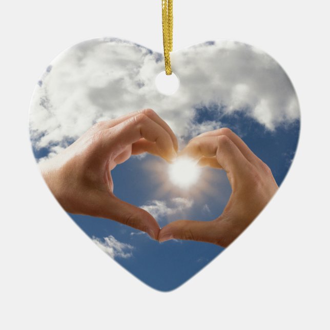 Hände der Liebe Keramikornament (Vorne)
