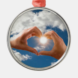 Hände der Liebe Silbernes Ornament