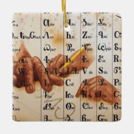 Hände der Sprache Keramikornament