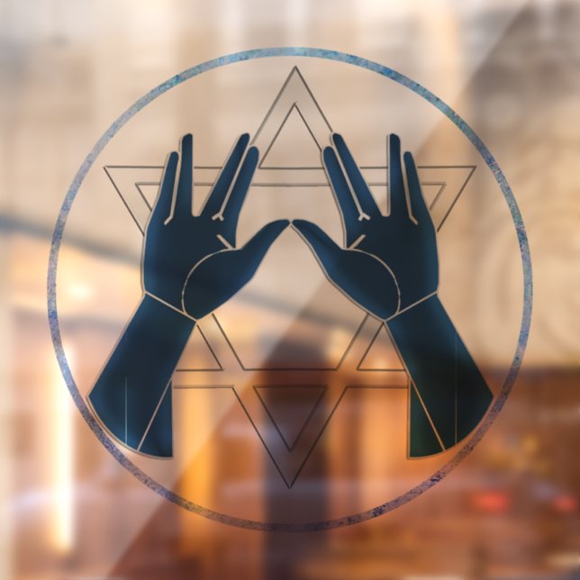 Hände des Kohanim Fensteraufkleber (Blatt 2)