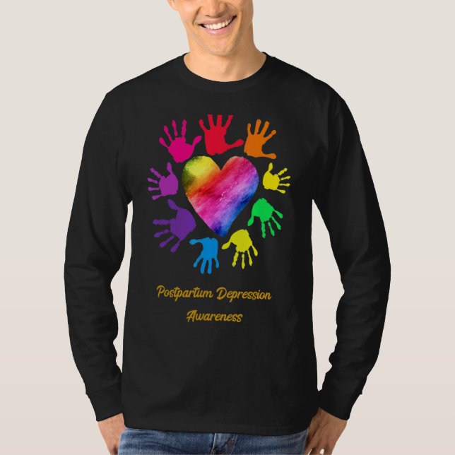 Hände des Postpartums Depression Awareness T-Shirt (Vorderseite)