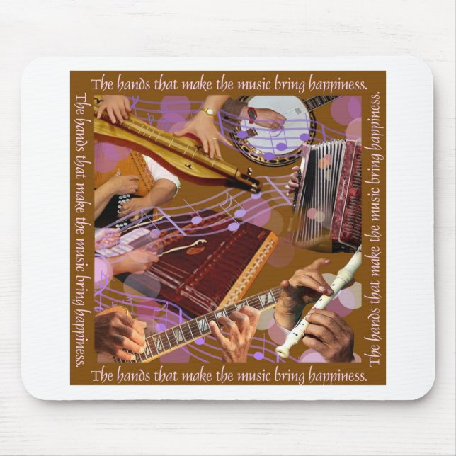 Hände, die die Musik. machen. Machen Sie Glück Mousepad (Vorne)