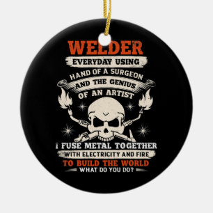 Hände eines Chirurgen Welder Funny Schweiding Mä Keramik Ornament
