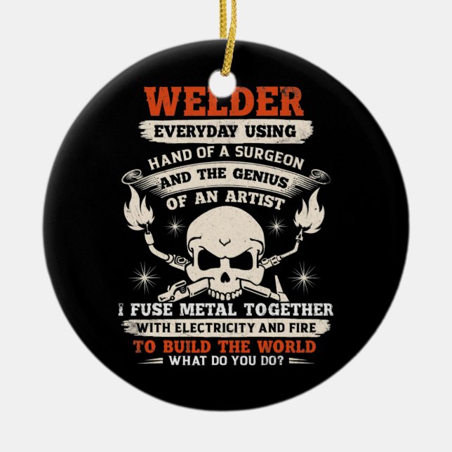 Hände eines Chirurgen Welder Funny Schweiding Männ Keramik Ornament (Vorne)
