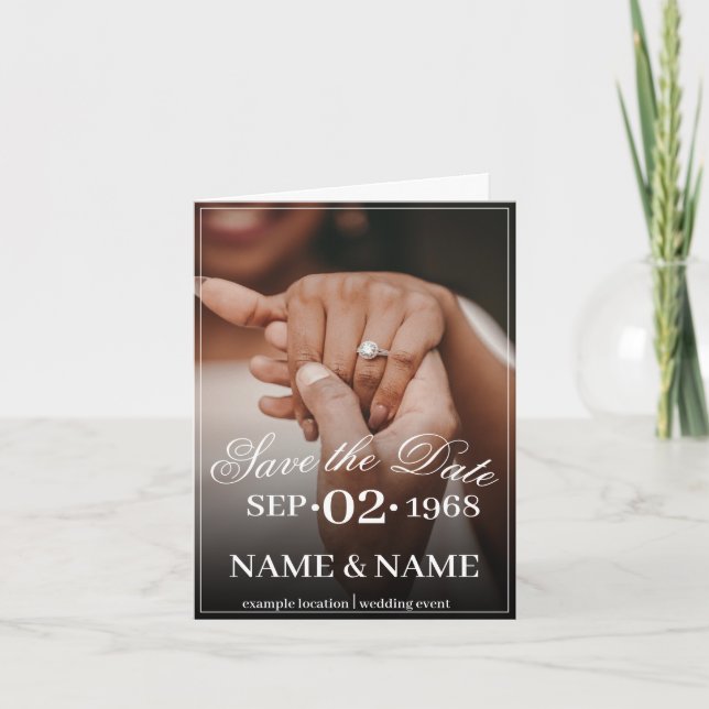 Hände eines farbigen Ehepaares mit Ring Dankeskarte (Vorderseite)