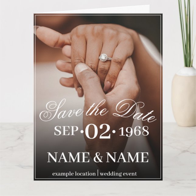 Hände eines farbigen Ehepaares mit Ring Karte (Vorderseite)