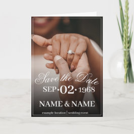 Hände eines farbigen Ehepaares mit Ring Karte