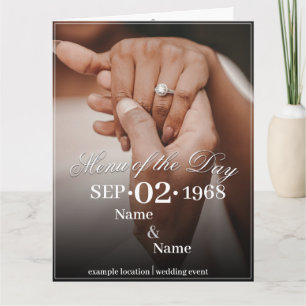 Hände eines farbigen Ehepaares mit Ring Karte