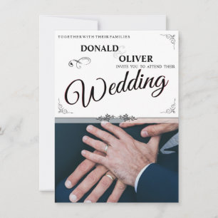 Hände eines homosexuellen Ehepaares mit Rings