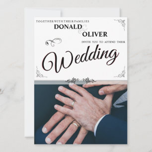 Hände eines homosexuellen Ehepaares mit Rings