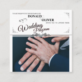 Hände eines homosexuellen Ehepaares mit Rings Begleitkarte