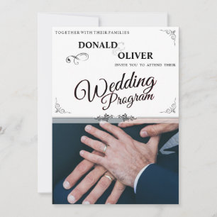 Hände eines schwulen Hochzeitspaares mit Ringen