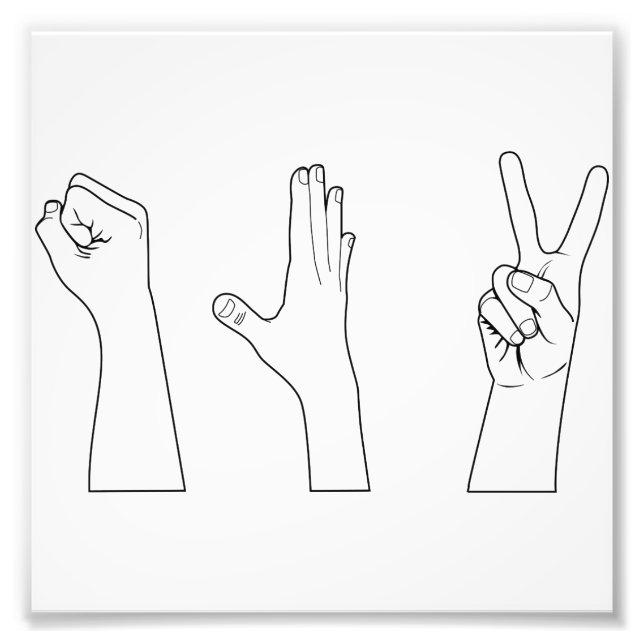 Hände für Papierscheren Fotodruck (Vorne)