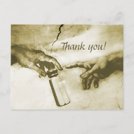 Hände Gottes und Adam Fine Art Parody Vielen Dank Postkarte