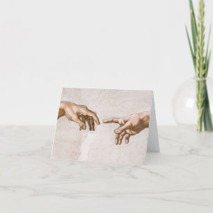 Hände Gottes Vater und Adam von Michelangelo Dankeskarte