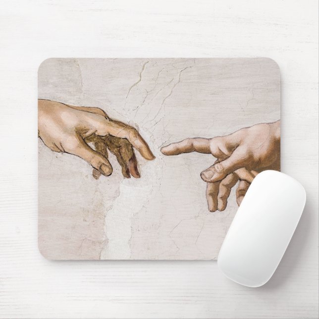 Hände Gottes Vater und Adam von Michelangelo Mousepad (Mit Mouse)