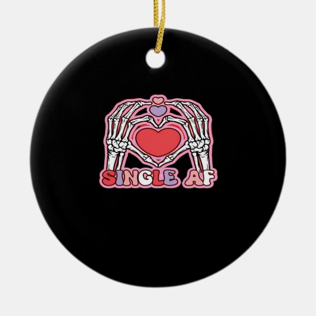 Hände Halloween Classic - Spooky Skeleton Design Keramik Ornament (Vorne)