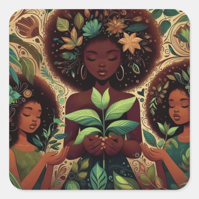 Hände halten Pflanze Aufkleber (Vorderseite)