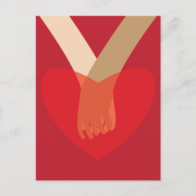 Hände halten postkarte (Vorderseite)