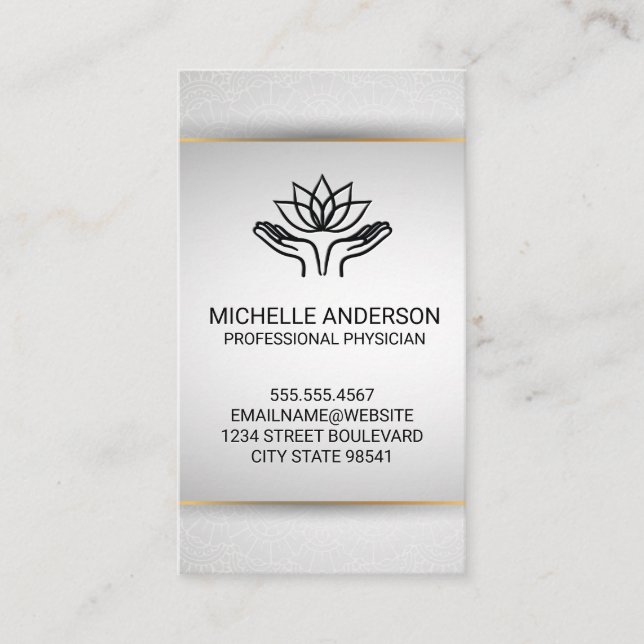 Hände heilen | Lotus Visitenkarte (Vorderseite)