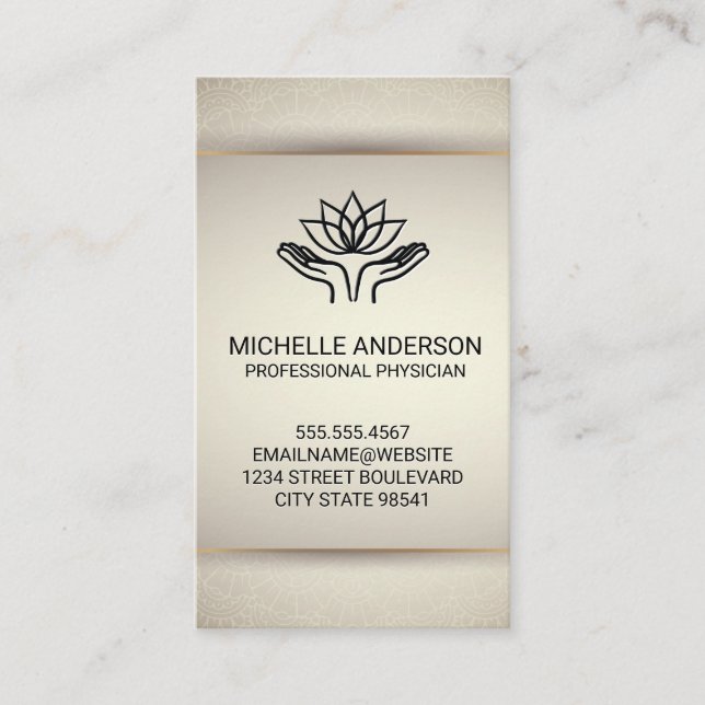 Hände heilen | Lotus Visitenkarte (Vorderseite)